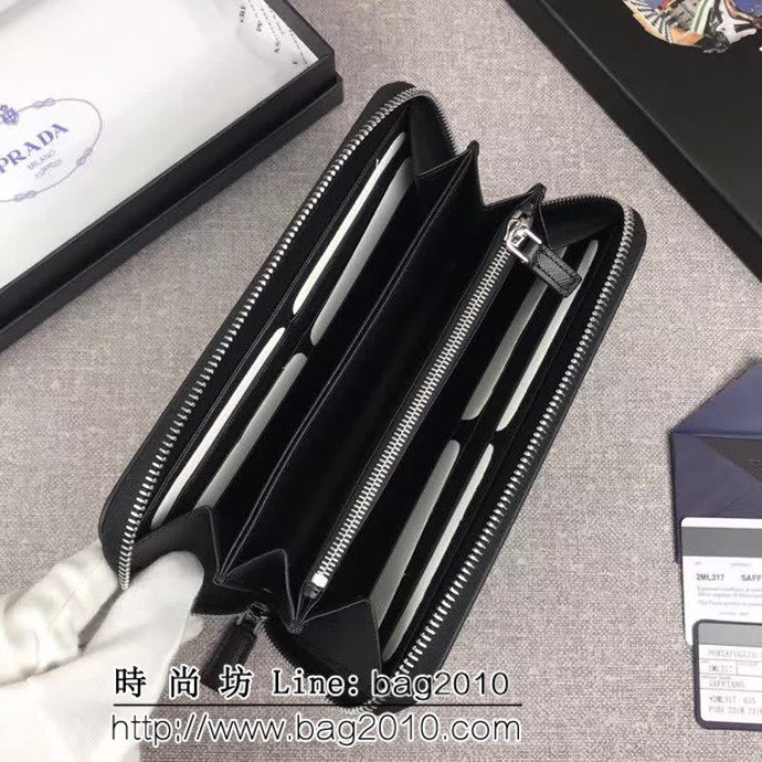 PRADA普拉達 官網同步 2018最新摩登態度系列 男士單拉鏈錢包 2ML317 DD1343